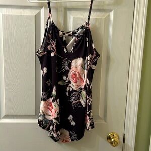 Black floral tank